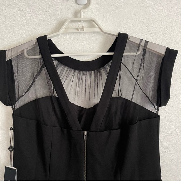 Adrianna Pappell women’s Illusion crepe Sheath Dress NWT size 16 black - Picture 7 of 14